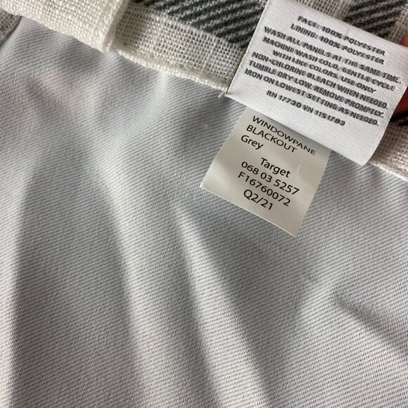 Threshold Blackout Windowpane Curtain Panel 108x50 Gray - 1 Panel - Picture 5 of 9